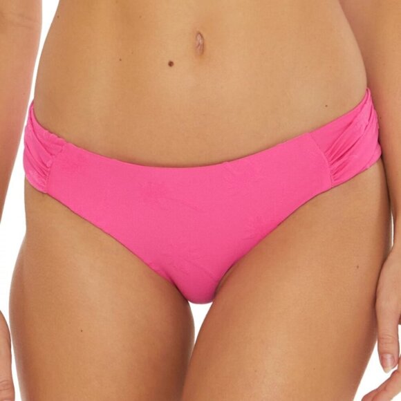Trina Turk 'Sway' Palm Tree-Jacquard Ruched-Tab Side Bikini Bottom, Venus Pink - Picture 1 of 2